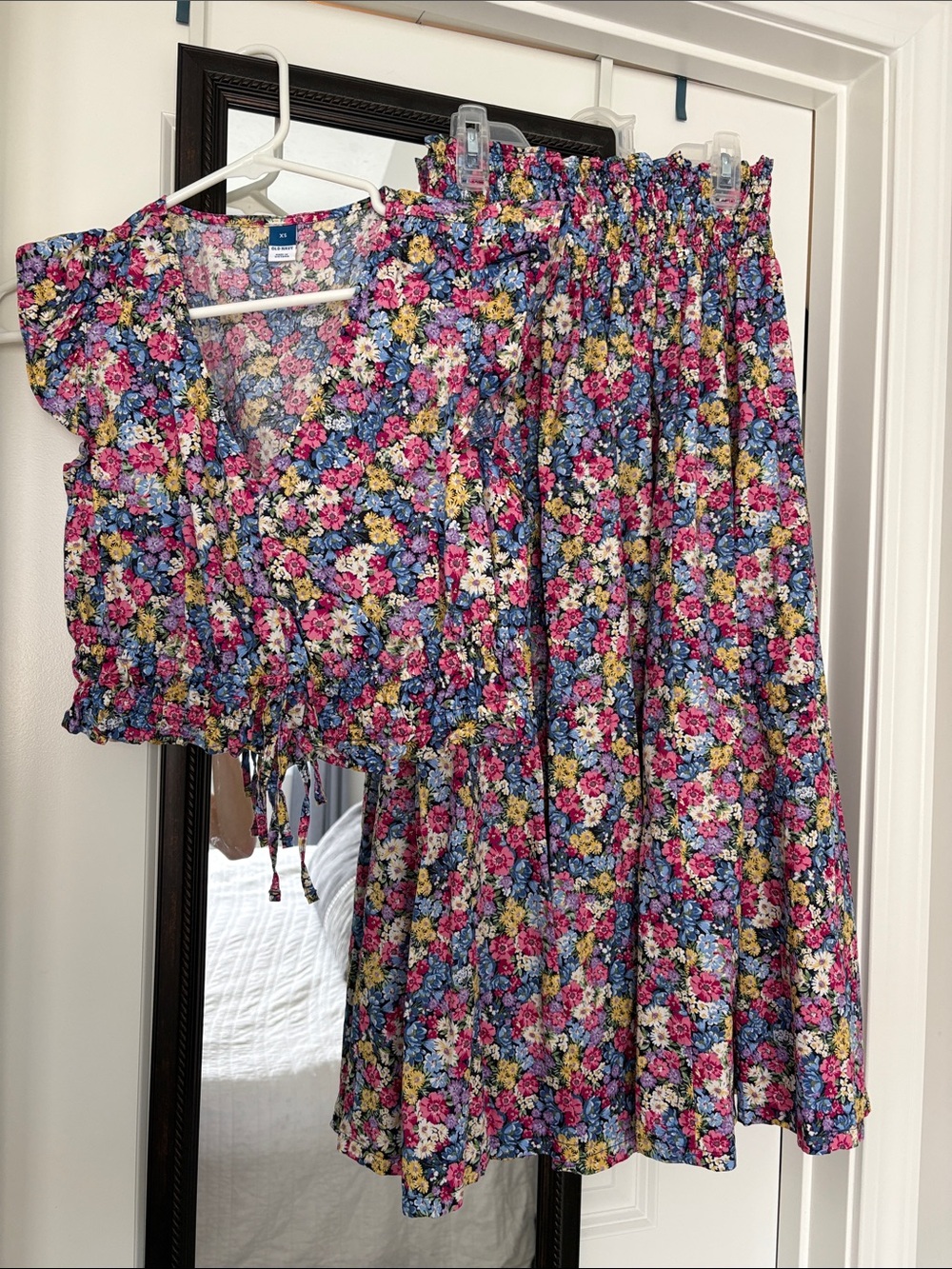 Women’s Floral Tiered Skirt and Top - Pink Multi